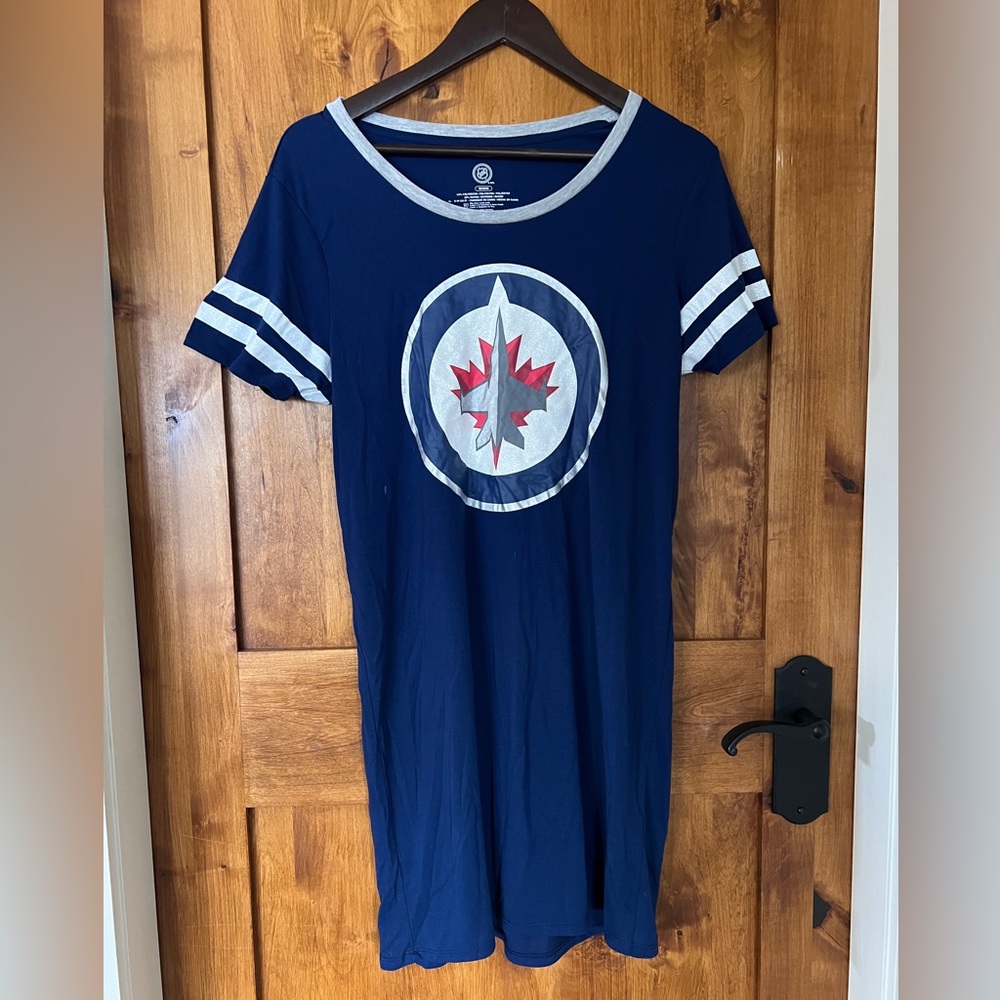 Winnipeg Jets NHL Navy Crewneck Sleep Tee